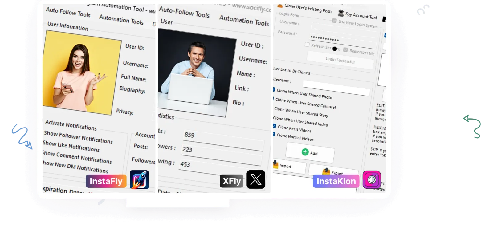InstaFly, XFly, InstaKlon